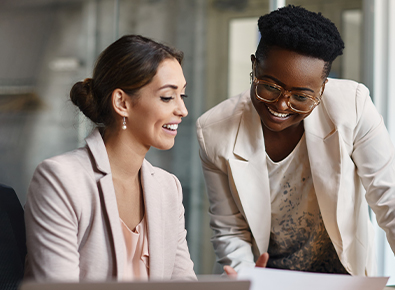 Two employees talking